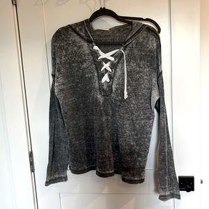 Soft long sleeve hoodie top